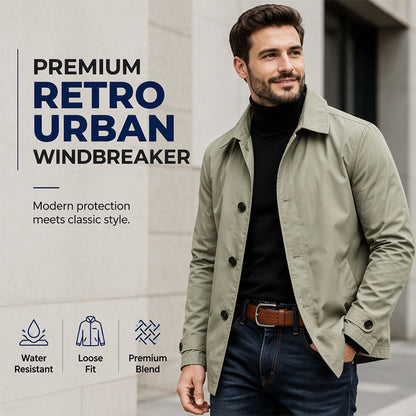 🔥 69% OFF | Men's Waterproof Mid-Length Trench Coat – Smart Urban Fit