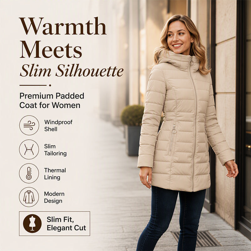 Women's Slim Fit Insulated Hooded Coat