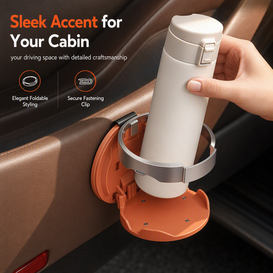 🔥 60% OFF 🚗 Foldable Car Cup Holder – Secure Bottle Holder for Car Doors & Interior Panels