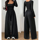 🔥 50% OFF ✨ Women’s Square Neck Wide-Leg Jumpsuit – Flattering Waist, Stretchy Comfort & Effortless Elegance