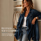 🔥 50% OFF 👖 Women’s Open Front Denim Trench Jacket – Relaxed Fit, Soft Denim & Easy Layering
