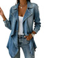 🔥 50% OFF 👖 Women’s Open Front Denim Trench Jacket – Relaxed Fit, Soft Denim & Easy Layering