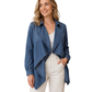 🔥 50% OFF 👖 Women’s Open Front Denim Trench Jacket – Relaxed Fit, Soft Denim & Easy Layering