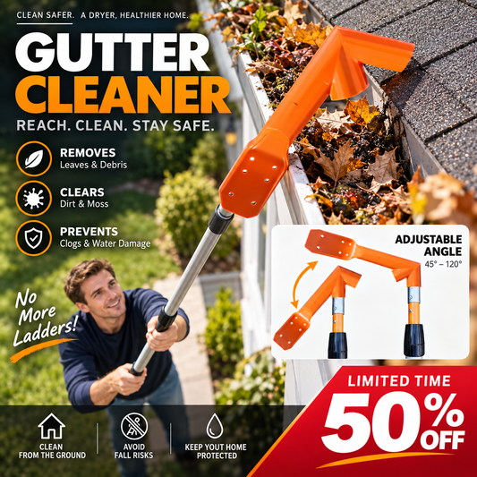 🔥 50% OFF 🔧 Adjustable Gutter Cleaning Scoop Attachment – Dual-Angle Head for Extension Poles