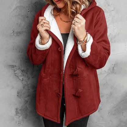 🔥 50% OFF 🧥 Women’s Faux Suede Hooded Coat with Plush Lining – Warm & Cosy