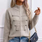 🔥 50% OFF ✨ Women’s Zip-Up Knit Cardigan – Stand Collar & Relaxed Fit
