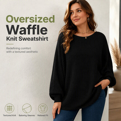 🔥 50% OFF 🍂 Women’s Loose Batwing Knit Sweater – Half Turtleneck, Soft Viscose & Relaxed Fit
