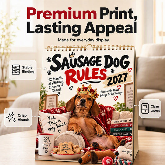 🔥50% OFF🐾 2027 Dachshund Wall Calendar – 12 Months of Sausage Dog Fun