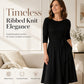 🔥50% OFF✨ Women’s Ribbed Knit A-Line Midi Dress – Tie Waist & Pockets