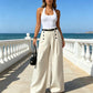 ✨50% OFF✨ Women’s High-Waist Button-Detail Wide-Leg Pants – Elegant Office Style