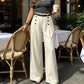 ✨50% OFF✨ Women’s High-Waist Button-Detail Wide-Leg Pants – Elegant Office Style