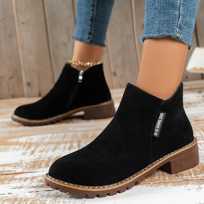 50% OFF🍂 Women’s Side-Zip Ankle Boots – Comfortable Low Heel Everyday Style