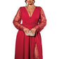 ✨🔥50% OFF✨ Women’s V-Neck Lace A-Line Maxi Dress – Elegant Occasion Style