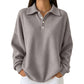 ✨50% OFF🍂 Women’s Relaxed Waffle Knit Top – Soft Collared Everyday Style