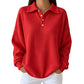 ✨50% OFF🍂 Women’s Relaxed Waffle Knit Top – Soft Collared Everyday Style