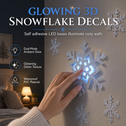 🔥LAST DAY SALE ONLY￡5.99!💞50K+ SOLD!❄️Glowing Snowflake Night Light Wall Stickers