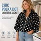 Women's Casual Polka Dot Zipper Jacket