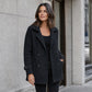 Women's Casual Double Breasted Lapel Coat