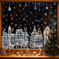 🎄 50% OFF | Christmas Village Window Cling Set – 78 Reusable Static Decals