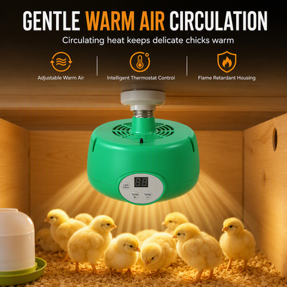 🐥 50% OFF | Smart Brooder Heater with Temperature Control – E27 Warm-Air Circulation