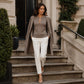 🔥 50% OFF🧥 | Elegant Ribbed Knit Top for Women – Gold Buckle Cutout Detail