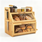 🔥 50% OFF | Bamboo Double-Layer Bread Box – Fresh, Tidy & Space-Saving