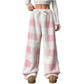 🔥 50% OFF | Women's Plush Plaid Wide-Leg Lounge Pants – Ultra-Soft & Cozy