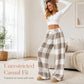 🔥 50% OFF | Women's Plush Plaid Wide-Leg Lounge Pants – Ultra-Soft & Cozy