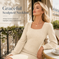 ✨ Easy Feminine Style | Women’s Square-Neck Ribbed Babydoll Dress with Pockets