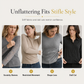 🌸 Elegant Lace Sleeves, Flattering Stretch Fit | Women's Deep V-Neck Top
