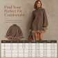 ⏳HOT SALE 60% OFF🍂✨Oversized Mock Neck Knit Sweater Dress with Ruffle Tulle Trim