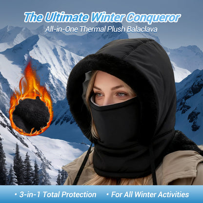 ❄️ 50% OFF | Plush-Lined 3-in-1 Winter Balaclava – Hood, Face Cover & Neck Warmer