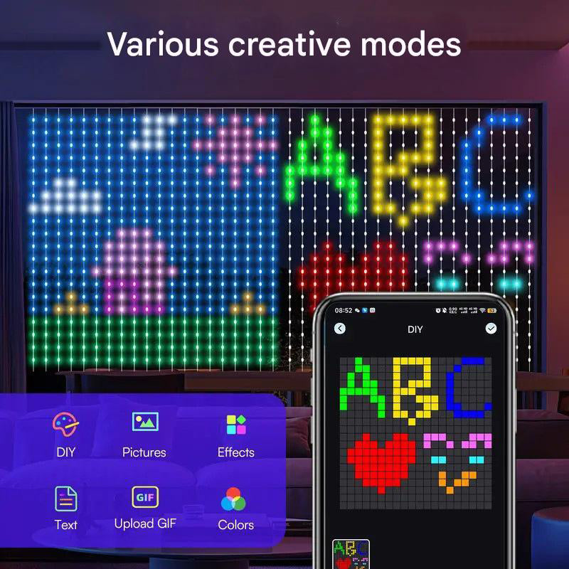 Various creative modes on RGB curtain lights