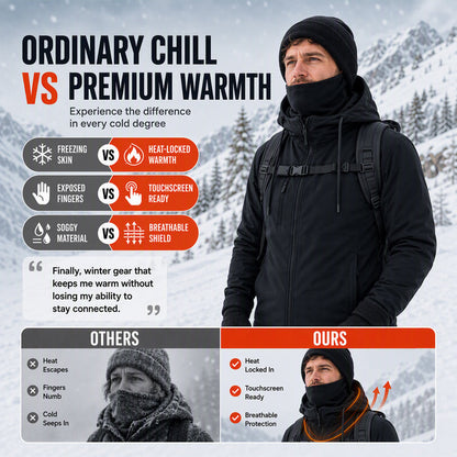 ❄️ 50% OFF | Winter Balaclava Set – Touchscreen Gloves & Warm Socks