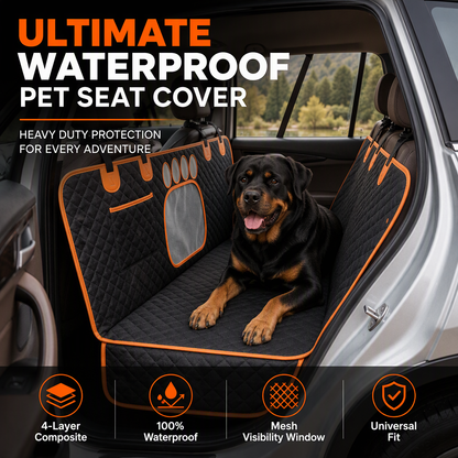 🐾 50% OFF | Waterproof Dog Car Seat Cover – Scratchproof Back Seat Hammock