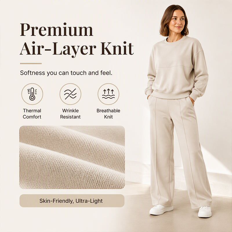 Soft air layer knit lounge set