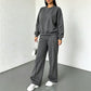 ✨ 50% OFF | Women's 2-Piece Crewneck & Wide-Leg Lounge Set – Soft Air-Knit