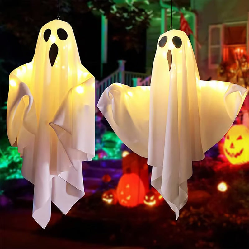 Halloween hanging ghost different arm poses