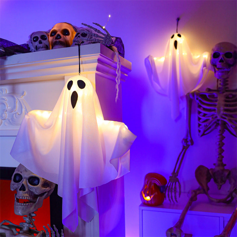 Indoor Halloween hanging ghosts
