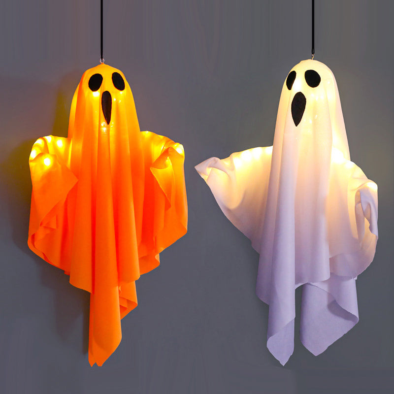 Orange and white Halloween hanging ghosts