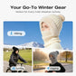 🎉This Week's Special Sales - ￡12.99✨Women 3-in-1 Knitted Balaclava Hat, Fleece Lined Warm Hood Beanie with Scarf & Face Mask, Pom Pom Winter Hat for Outdoor Skiing🧣