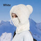 🎉This Week's Special Sales - ￡12.99✨Women 3-in-1 Knitted Balaclava Hat, Fleece Lined Warm Hood Beanie with Scarf & Face Mask, Pom Pom Winter Hat for Outdoor Skiing🧣
