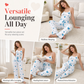 💌 50% OFF – Women’s Heart Print Ribbed Pyjama Set – Cami Top & Relaxed Long Pants