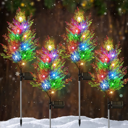 🔥 50% OFF – Solar Cypress Tree Garden Lights with Glowing Star – 2 Lighting Modes