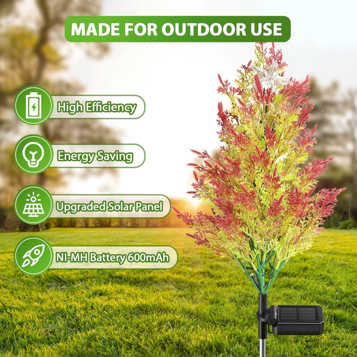Solar cypress tree garden decoration
