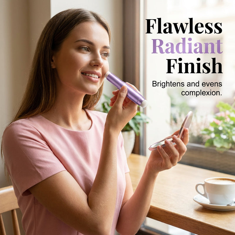 Integrated foundation brush applicator