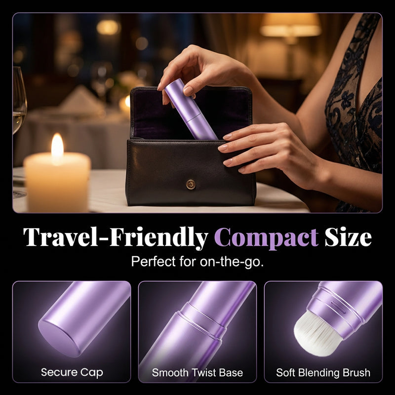 Portable foundation stick for makeup touch ups