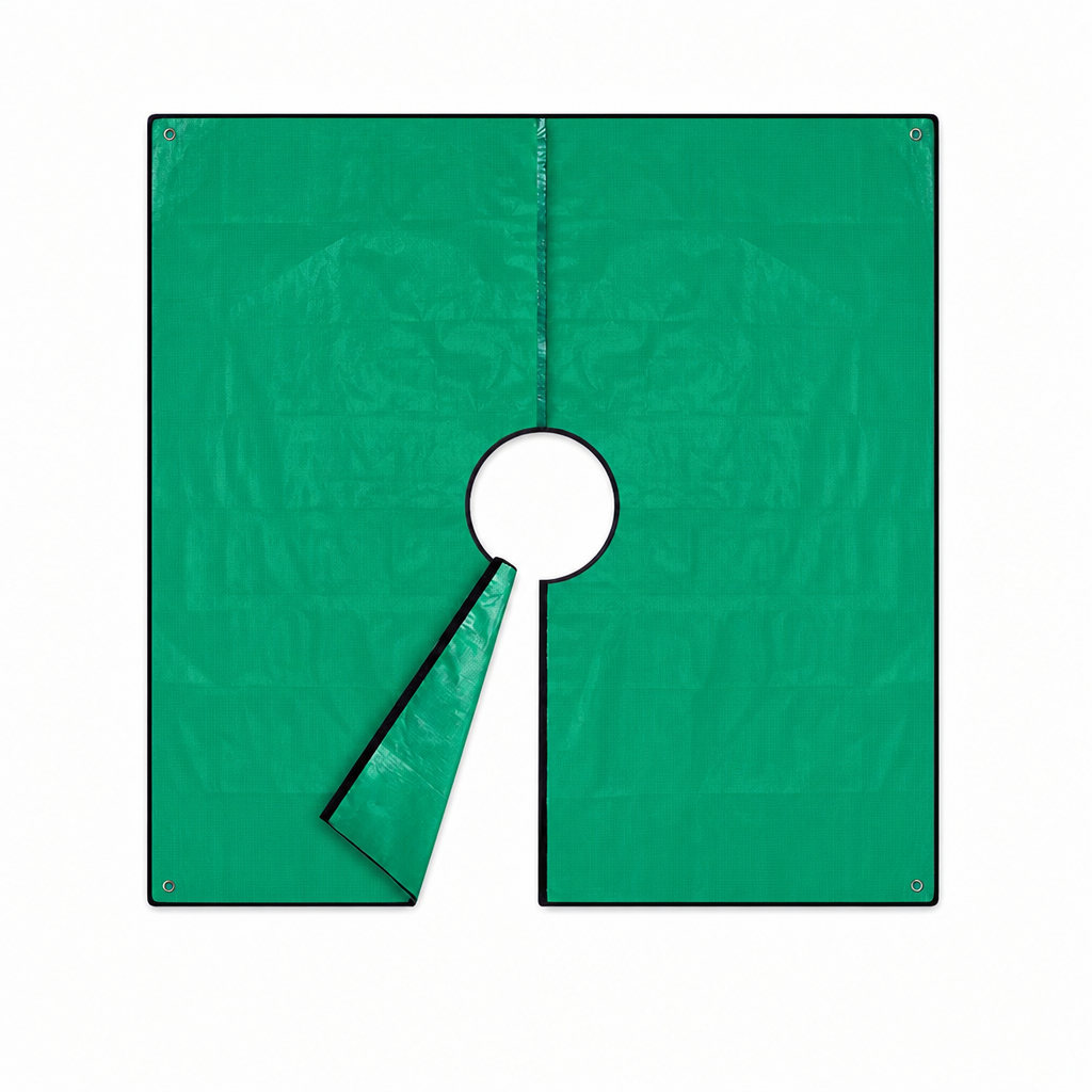 Garden leaf mat folded and carried