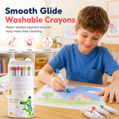🎨 50% OFF – Washable Crayons & Oil Pastels for Kids | Smooth, Bright & Easy-Clean Colouring Set