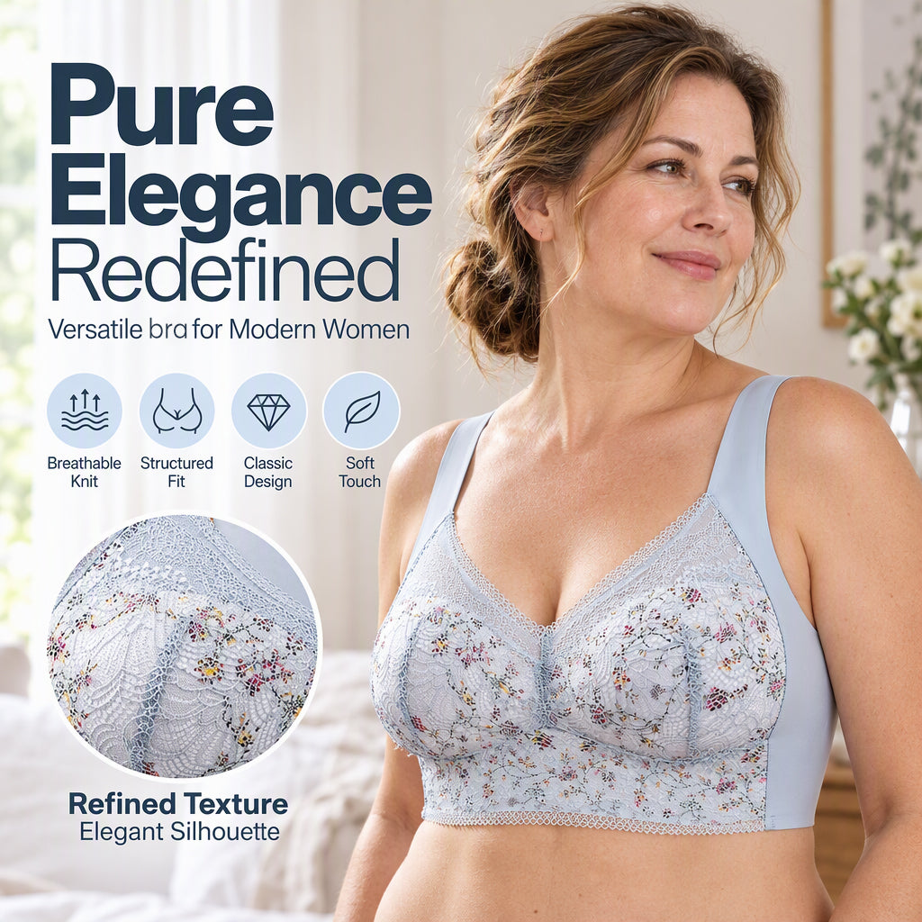 Women's floral lace support bra